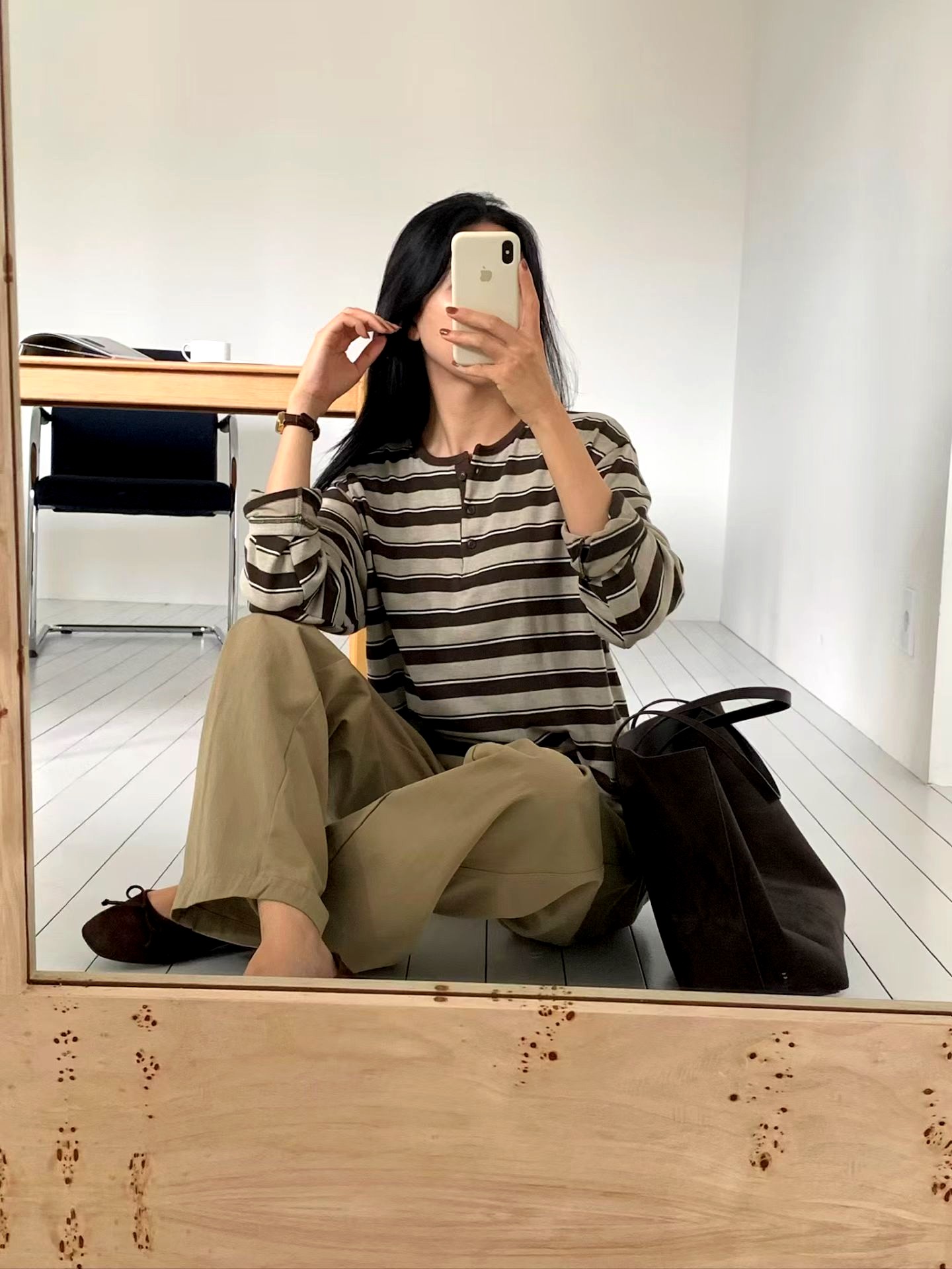 미니멀 스트라이프 여성 티셔츠, 편안한 캐주얼 스타일
