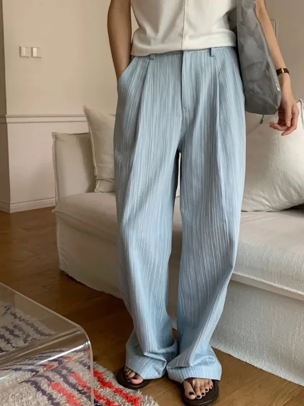 Lightweight Loose Striped Casual Pants