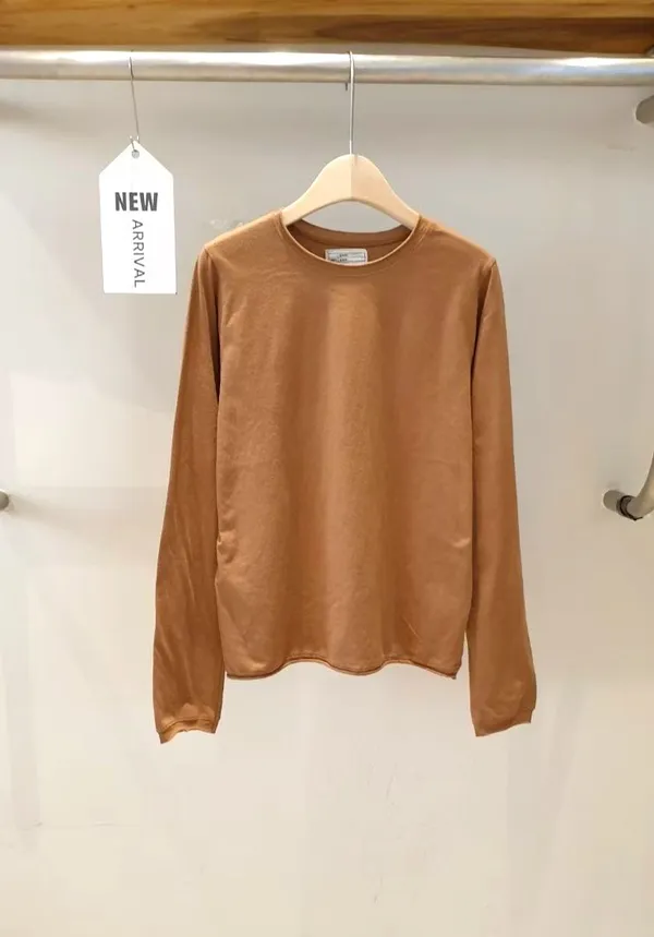 Fashionable Casual Brown Long Sleeve Top - Comfortable and Versatile