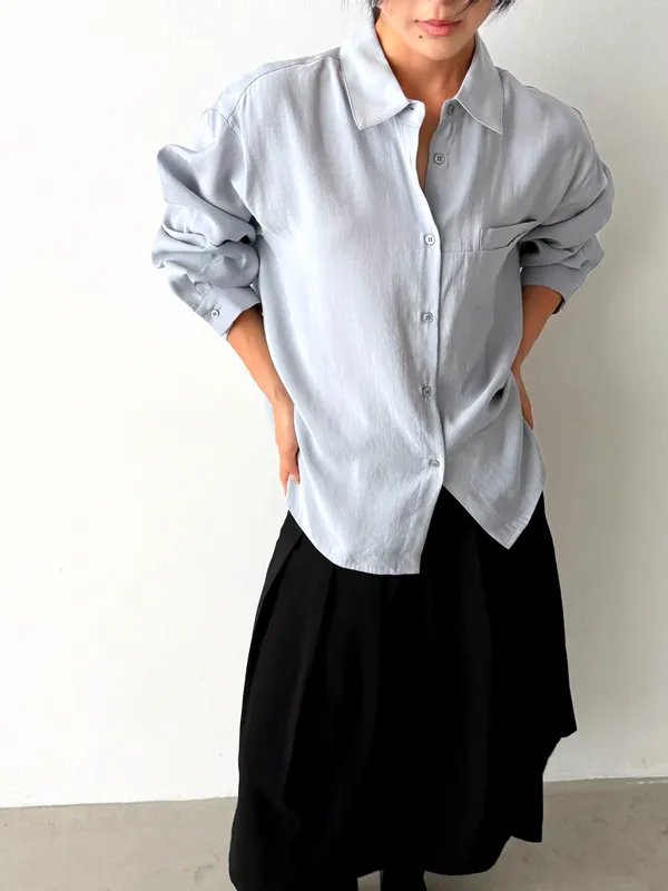 Lightweight and Comfortable Women's Top, Elegant Blue Shirt