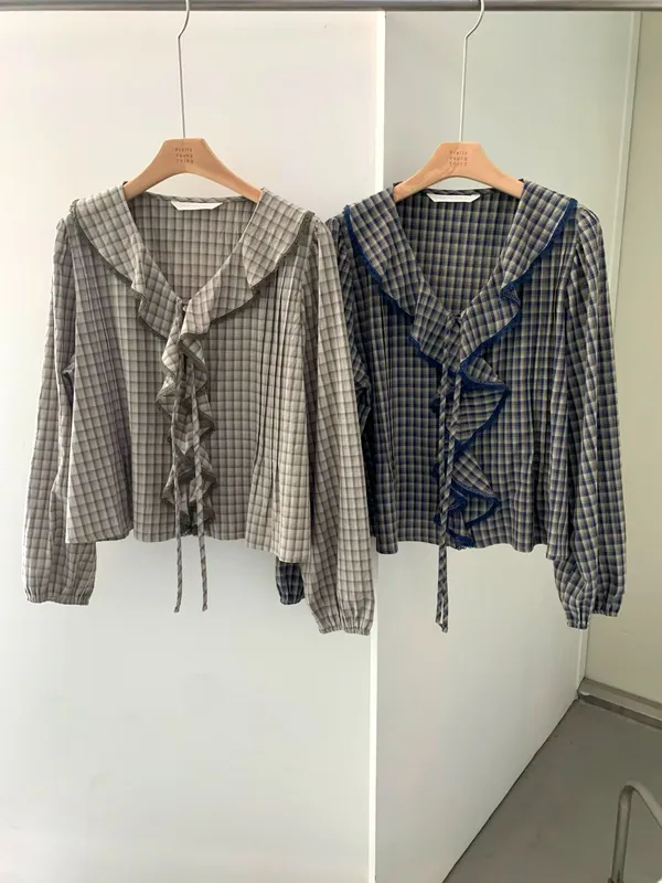 เสื้อเชิ้ตลายสก๊อตสุดหรูพร้อมขอบลูกไม้ - ทันสมัยและใส่ได้หลายโอกาส