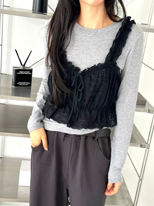 Stylish Lace Spliced Women's Top - Elegance and Comfort Combined
