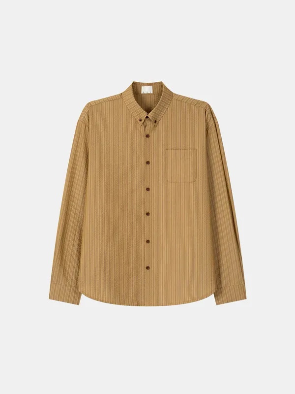 Classic Striped Men's Long Sleeve Shirt - Comfortable, Breathable, and Fashionable