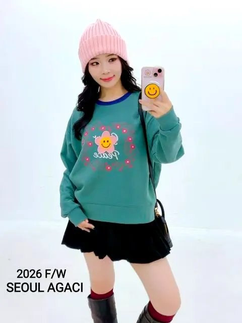 Cute Cartoon Pattern Women's T-Shirt, Comfortable Casual Style