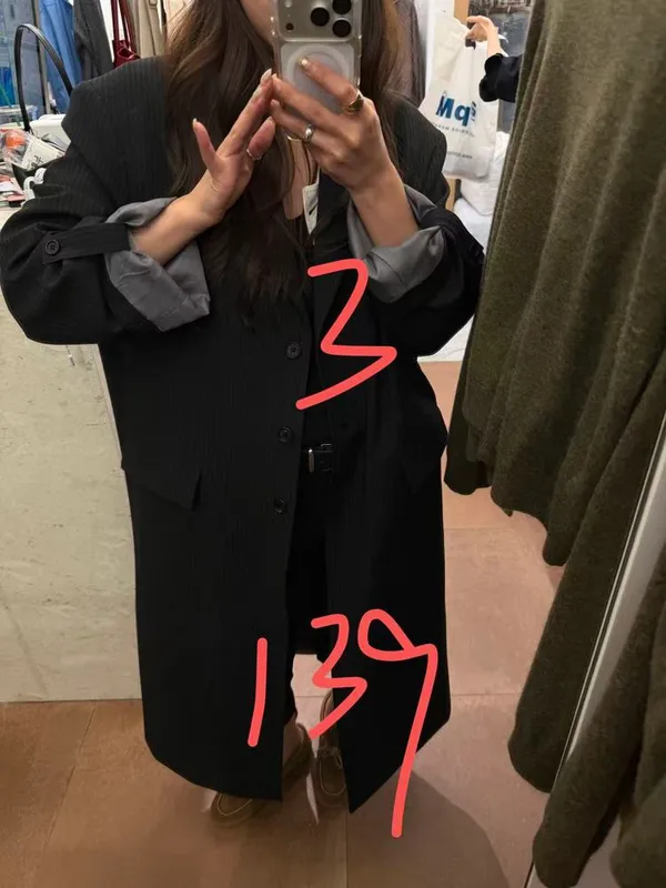 Stylish Loose Striped Long Coat