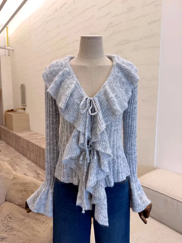 Elegant Lace Trim Cardigan for Women - Soft and Comfortable