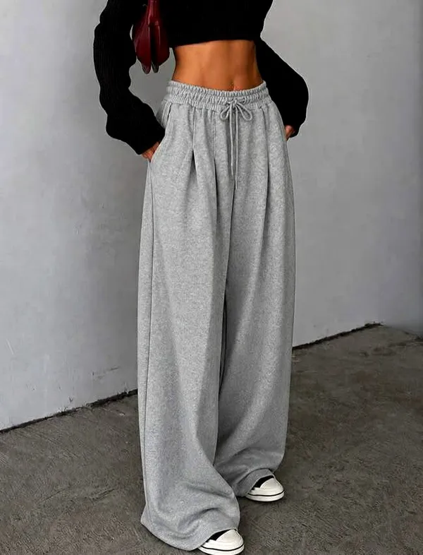 Loose Fit Casual Pants for Women - Sporty Style