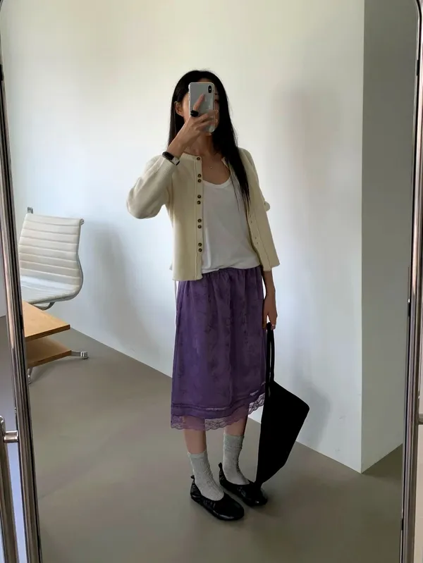 Elegant Purple Lace Dress, Showcasing Unique Charm