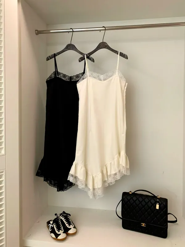 Elegant Lace Trim Cami Dress - A Summer Essential