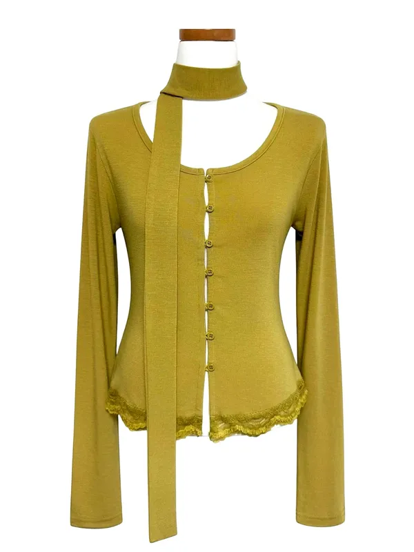 Fashionable Casual Sweater with Elegant Slim Fit Design for Autumn and Winter