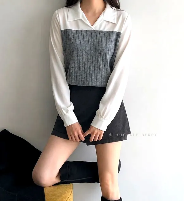 Fashionable Color-Block Shirt: A Perfect Blend of Elegance and Casual Style