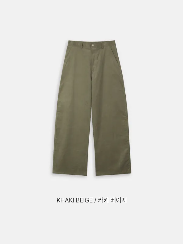 Stylish Khaki Loose-Fit Trousers, Comfortable and Versatile