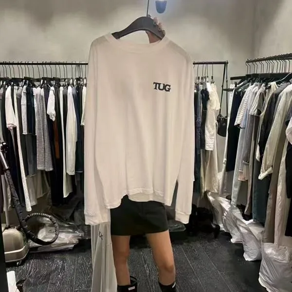 Minimalist Style TUG Printed Long Sleeve T-Shirt