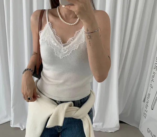 Elegant Lace Camisole, Showcasing Your Charming Aura