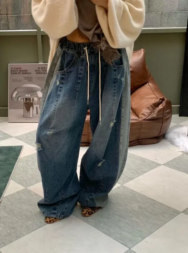 Loose Fit Casual Jeans - Fashionable and Versatile, Comfortable and Breathable