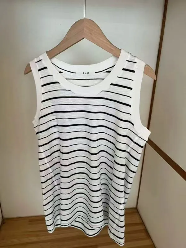 Striped Sleeveless T-Shirt, Fresh and Comfortable, A Summer Essential