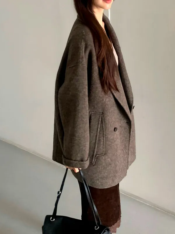 Elegant Loose Women's Coat, Fashionable Warm Outerwear