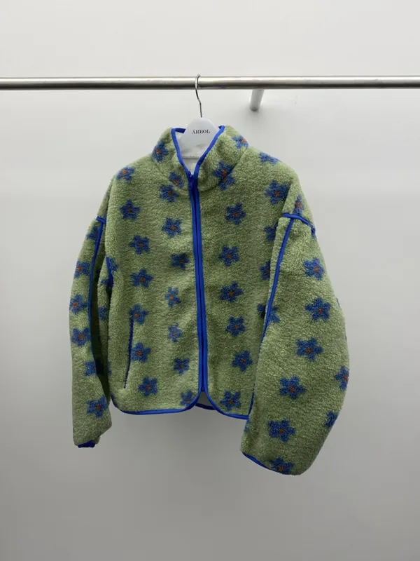 Stylish Floral Suede Jacket, Comfortable and Warm