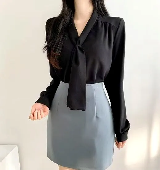 Elegant Women's Top with Black Lace Design