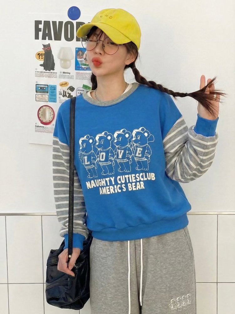 Cute Pattern Loose Hoodie, Comfortable Casual Style