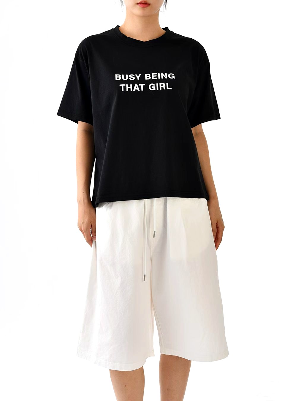 Minimalist Black Printed T-Shirt, Comfortable and Versatile