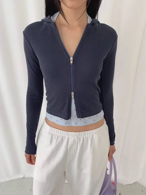 Stylish Slim Fit Zipper Hooded Jacket