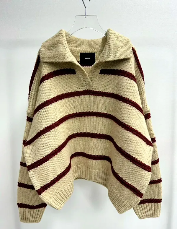 Striped Loose Knit Top, Fashionable Casual Style