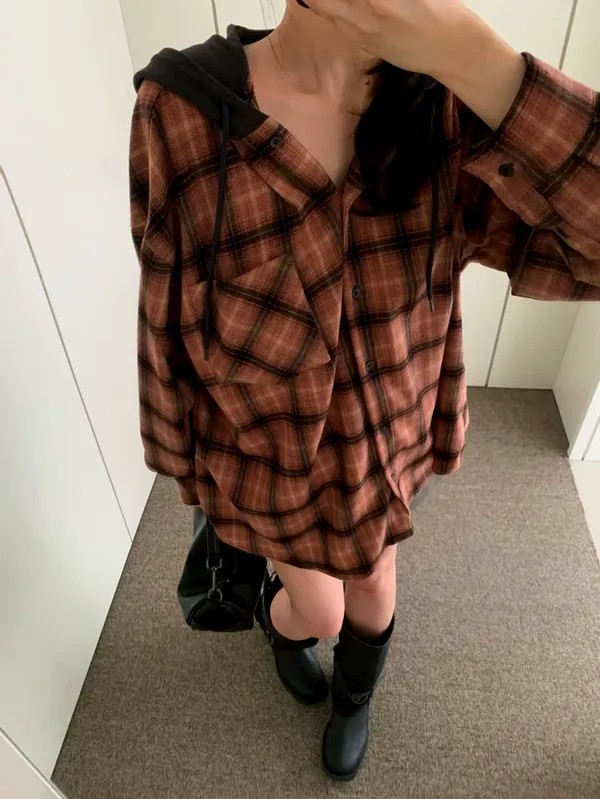 Fashionable Casual Plaid Shirt, Comfortable and Versatile
