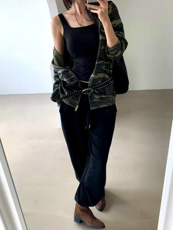 Áo cardigan họa tiết ngụy trang thời trang cho nữ, dễ dàng phối đồ phong cách casual