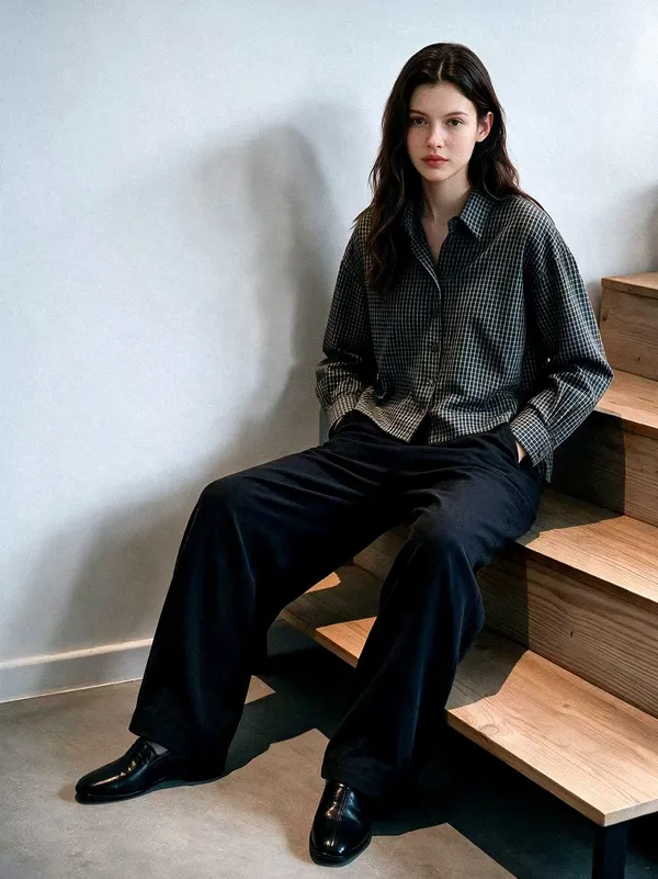 Stylish Plaid Women's Top - Comfortable Casual Wear