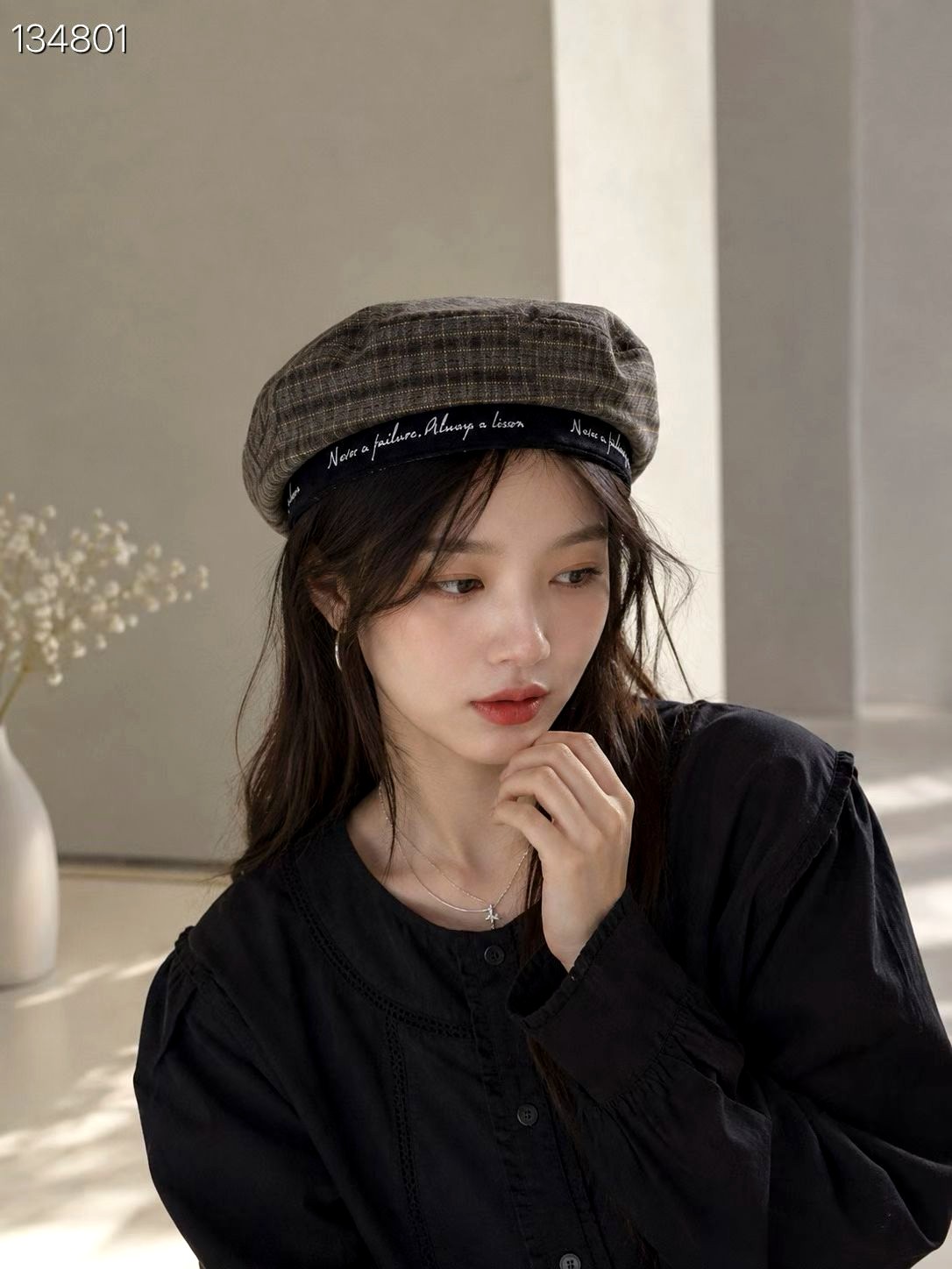 패션 체크 무늬 여성 모자, 우아하고 다재다능한 신상품 출시