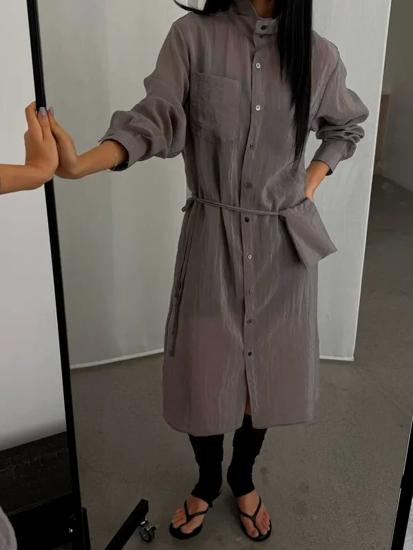 Elegant Long Sleeve Dress - Lightweight and Breathable, Perfect for Summer