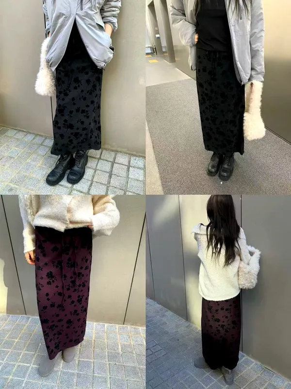 Elegant Floral Printed Skirt, Showcasing Feminine Charm