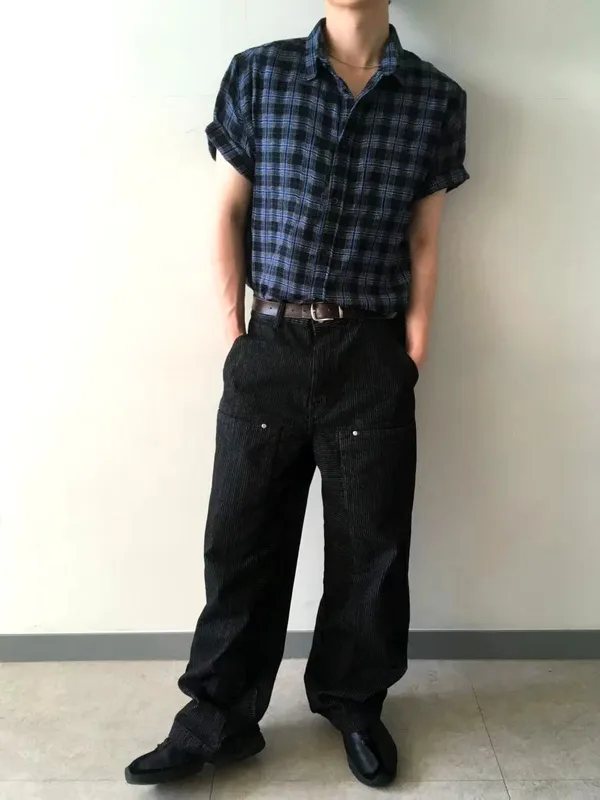 Stylish Men's Plaid Short Sleeve Shirt - Fresh and Comfortable