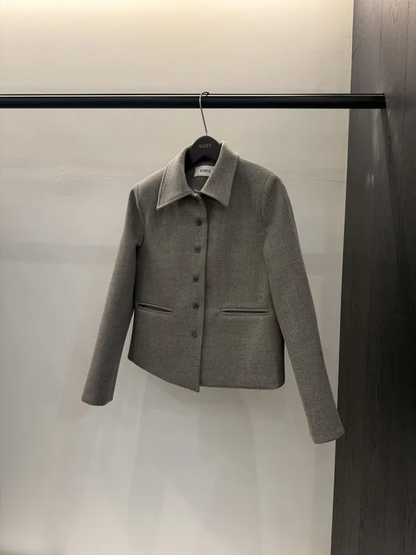 Chic and Elegant Women's Short Jacket, Classic Gray Design