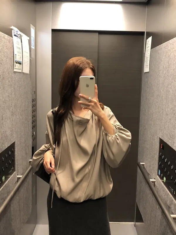 Elegant and Graceful Shirt, Lightweight Draping Fabric, Perfect for Daily and Workplace Wear