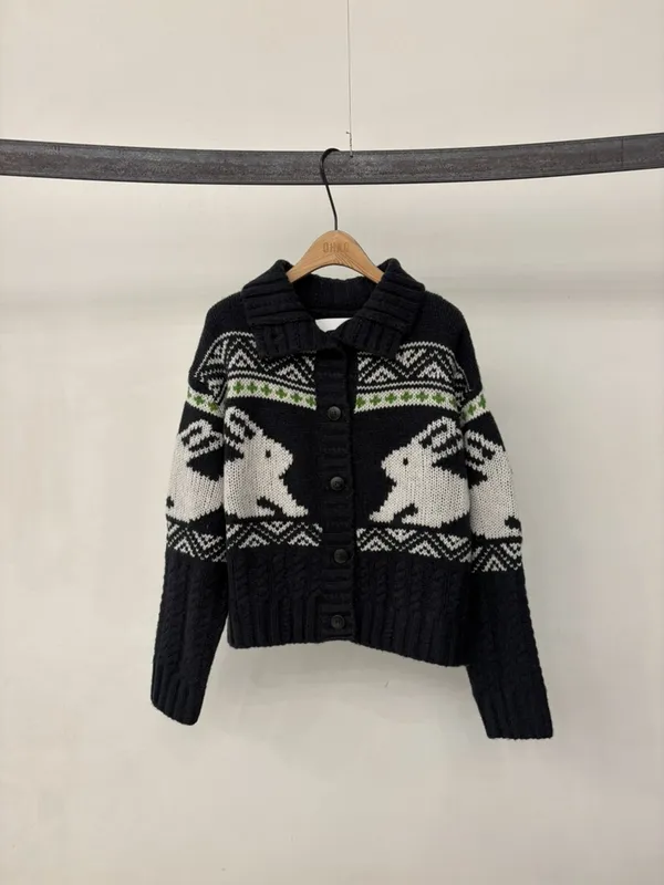 Cute Rabbit Pattern Sweater Jacket