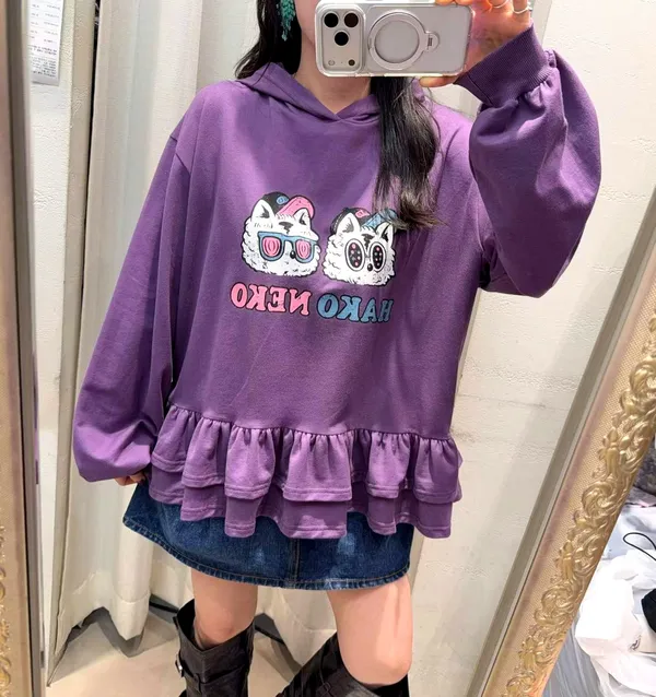 Cute Cartoon Pattern Hoodie - Stylish Casual Top for Women