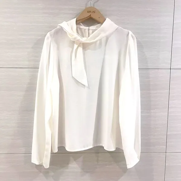 Elegant Silk White Women's Top, Lightweight and Breathable, Perfect for Spring and Summer