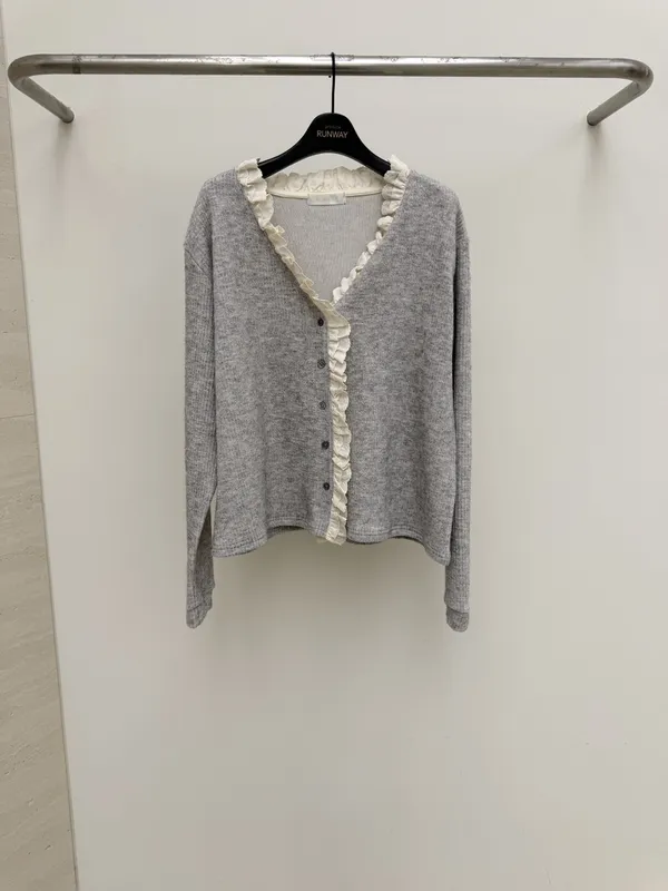 Elegant Lace Trim Cardigan Jacket