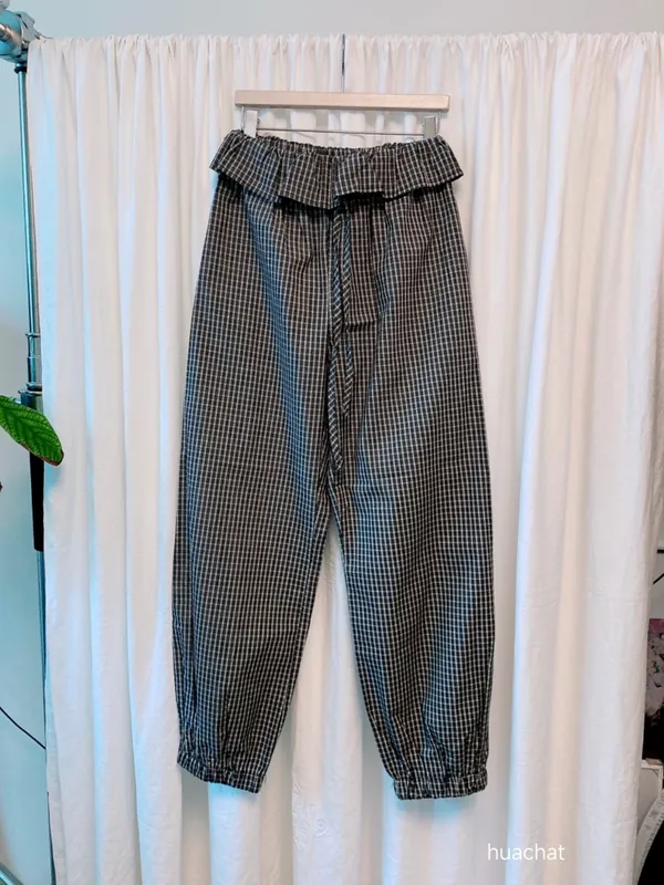 Stylish Plaid High-Waisted Casual Pants - Comfortable and Versatile