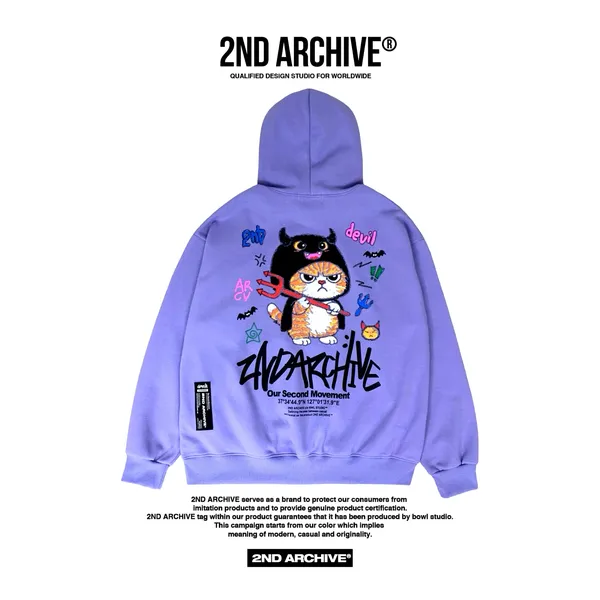Unique Purple Men's Hoodie with Fun Print
