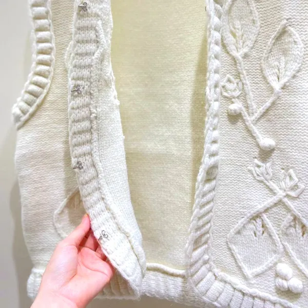 Elegant Embroidered Knitted Cardigan for Women