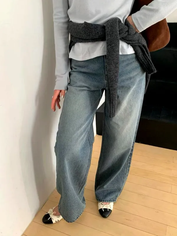 Fashionable Loose Women's Denim Pants, Comfortable and Versatile