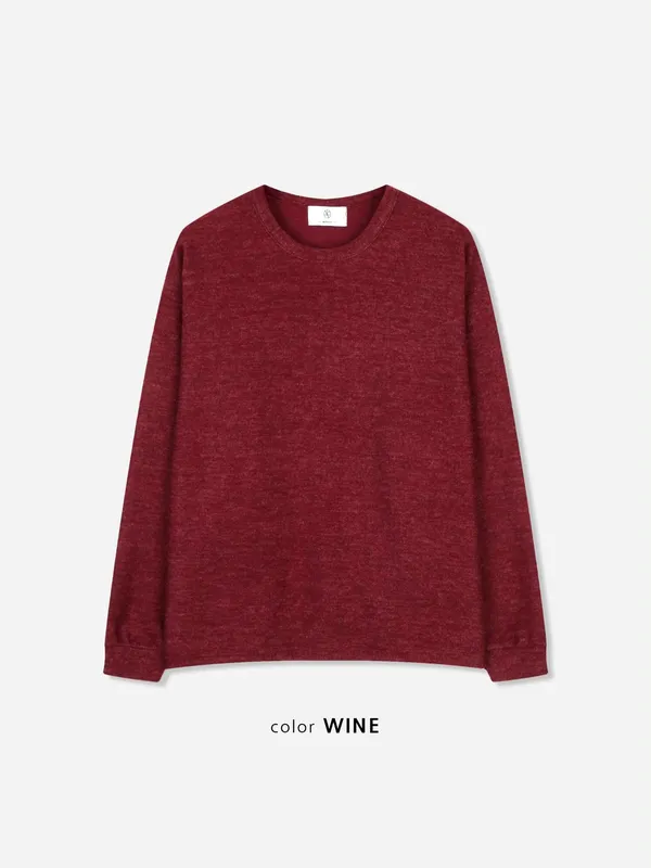 Wine Red Men's Long Sleeve Top - Comfortable and Versatile
