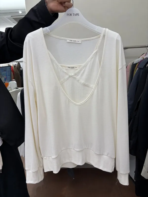 Minimalist Cross-Design White Top