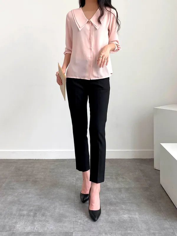 Elegant Women's Top, Pink Shirt for Work and Leisure