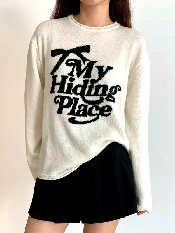 Fashionable Letter Knit Sweater, Comfortable and Versatile