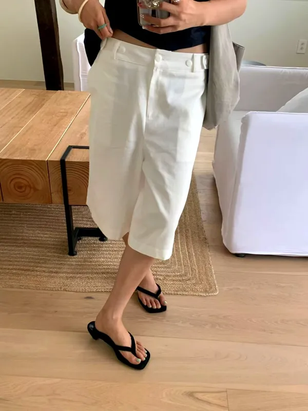 Stylish Versatile White Women's Pants, Comfortable and Breathable, Perfect Summer Choice - New Arrival