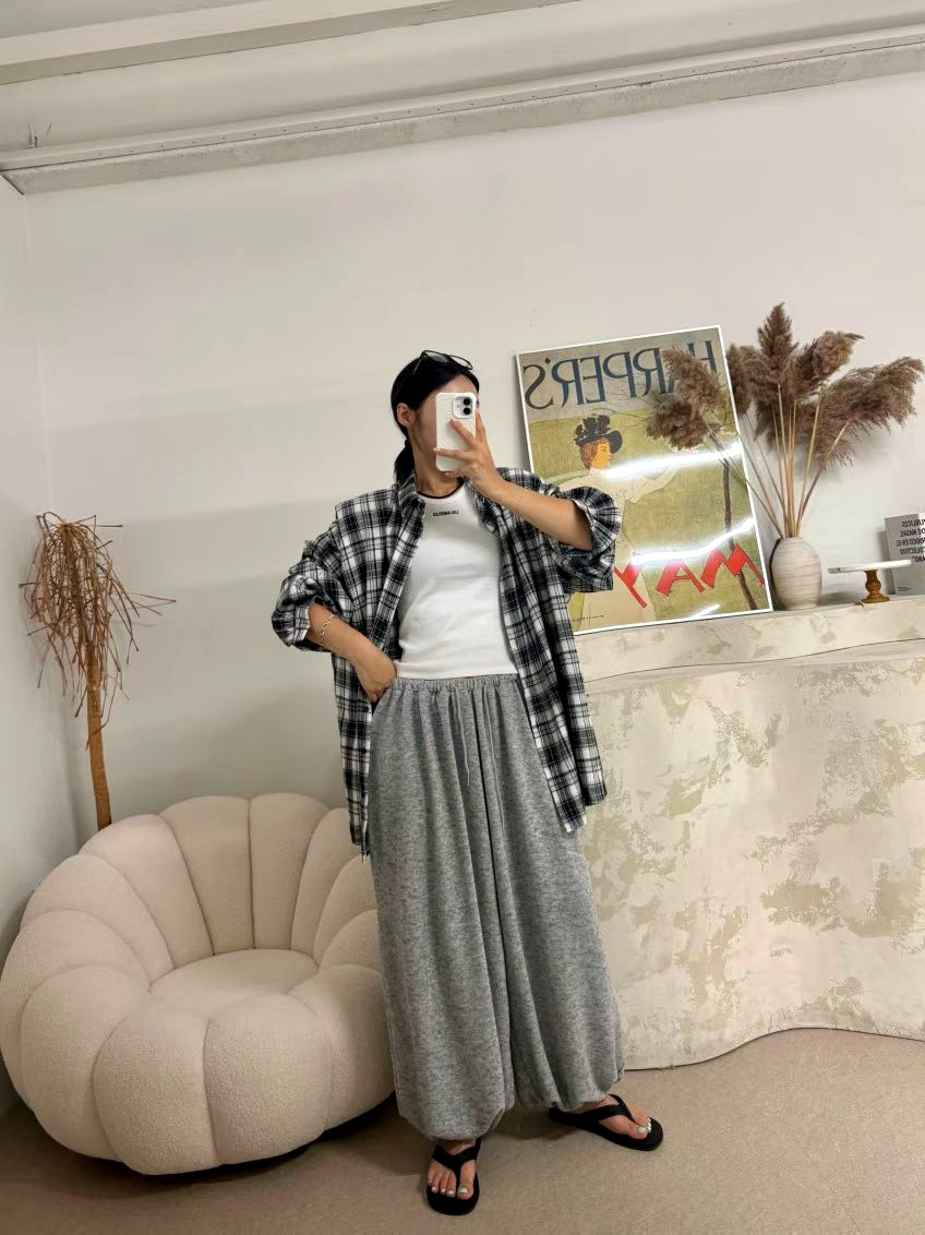 트렌디한 루즈핏 여성 바지, 편안한 캐주얼 스타일